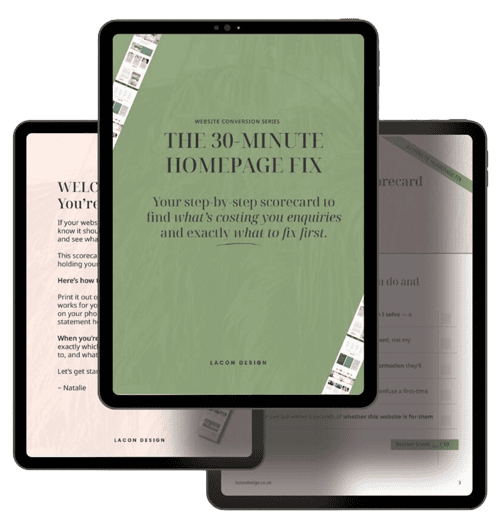 The 30 min website homepage fix mockup