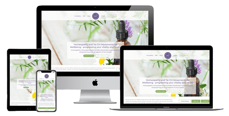 Adele Homeopathy website mockup