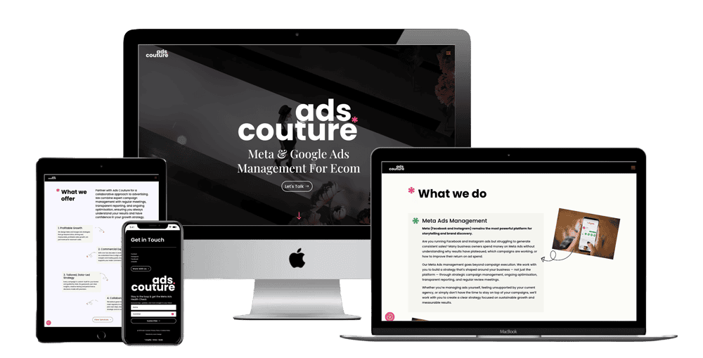 Ads Couture website mockups