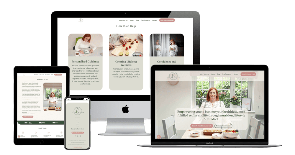 Deirdre Egan Nutrition website mockup