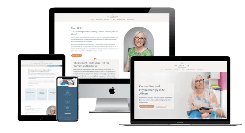 Helen Wills Counselling website mockup