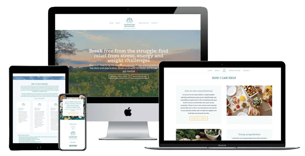 Paramount Nutrition website mockups