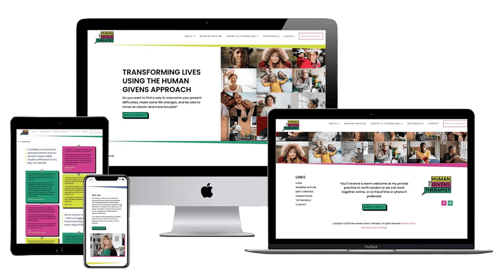 The Human Givens Therapist website Mockups
