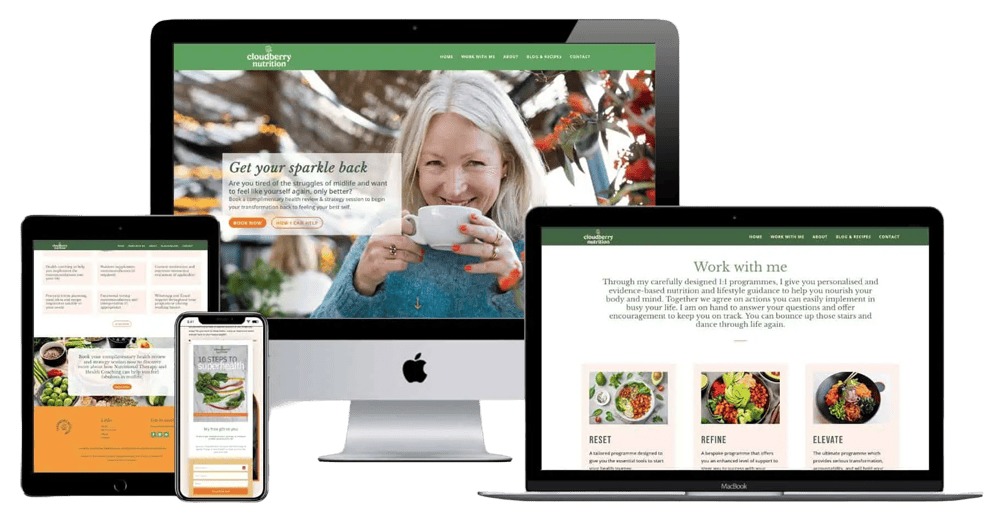 Cloudberry Nutrition website mockups