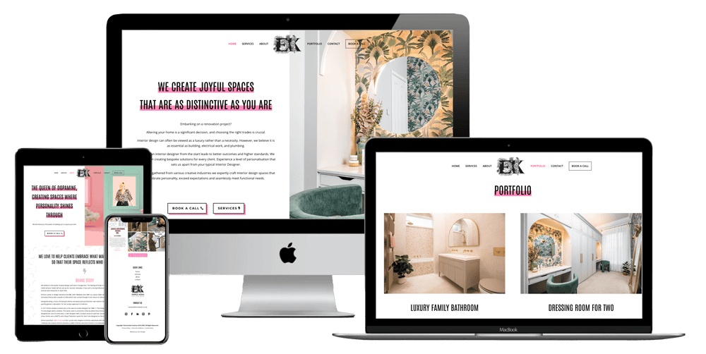 Emma Kosh Interiors website mockup